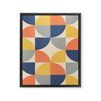 Mid Century Modern Geometric Pattern 445 Blue Yellow Orange Gray and Beige Framed Canvas Print Gallery Image 8