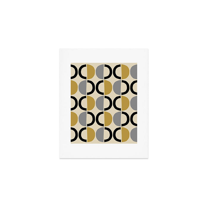 Mid Century Modern Half Circle Pattern 581 Winter Art Print Gallery Image 1