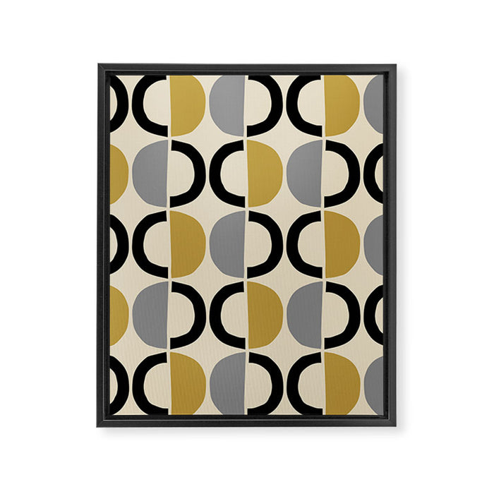Mid Century Modern Half Circle Pattern 581 Winter Framed Canvas Print Gallery Image 1