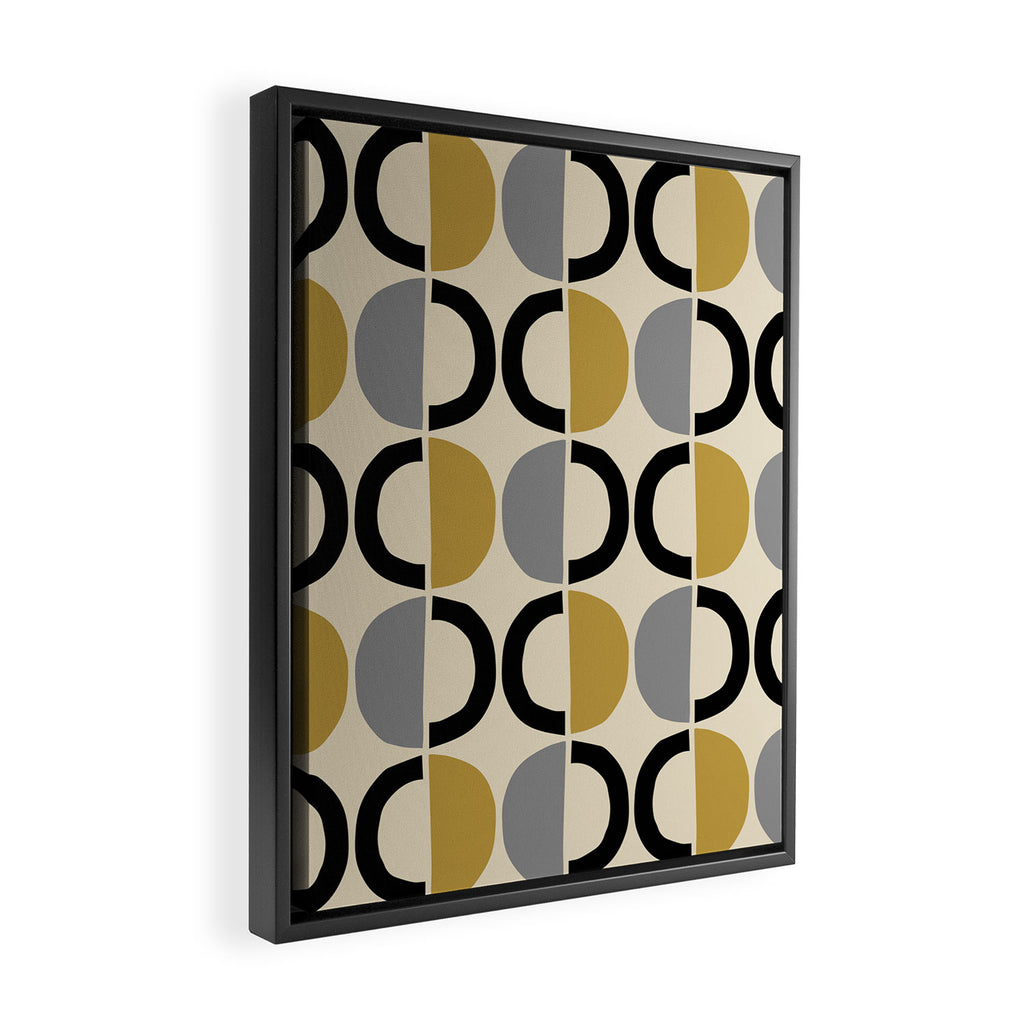Mid Century Modern Half Circle Pattern 581 Winter Framed Canvas Print Gallery Image 2