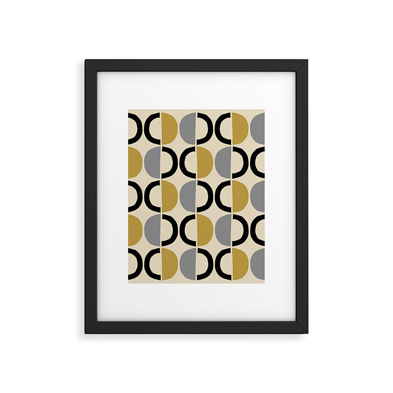 Mid Century Modern Half Circle Pattern 581 Winter Framed Art Print Gallery Image 6