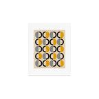 Mid Century Modern Half Circle Pattern 547 Beige Black Gray and Yellow Art Print Gallery Image 1
