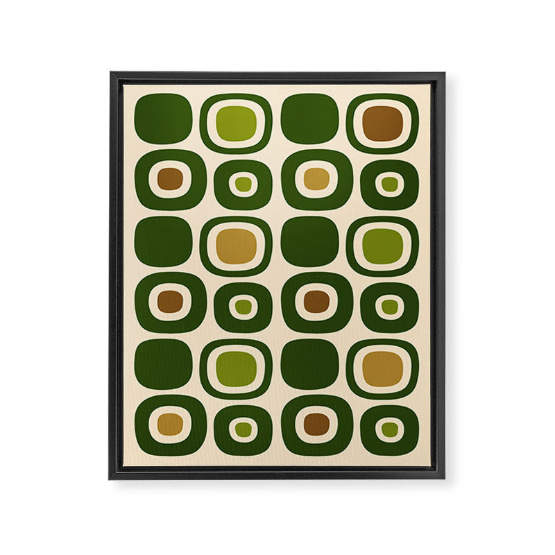 Mid Century Modern Modern Organic Shapes Pattern 321 Green Framed Canvas Print Gallery Image 8