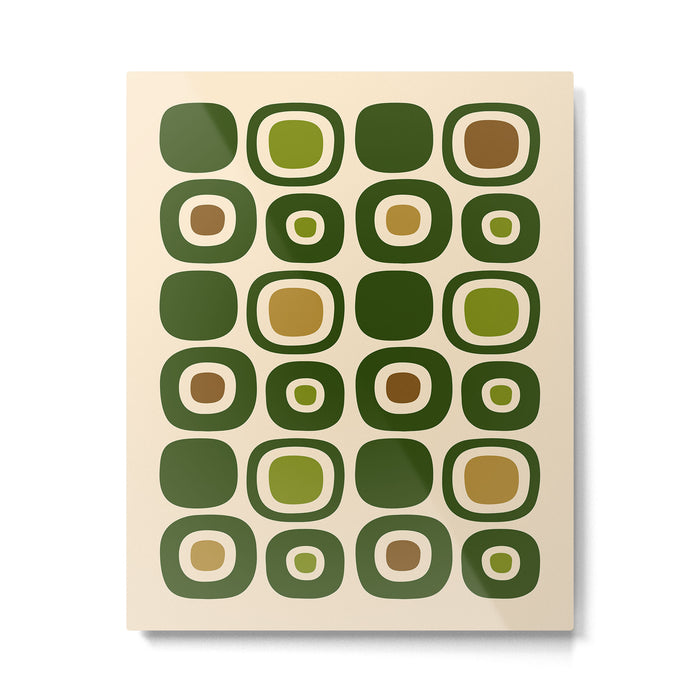 Mid Century Modern Modern Organic Shapes Pattern 321 Green Metal Print Gallery Image 1