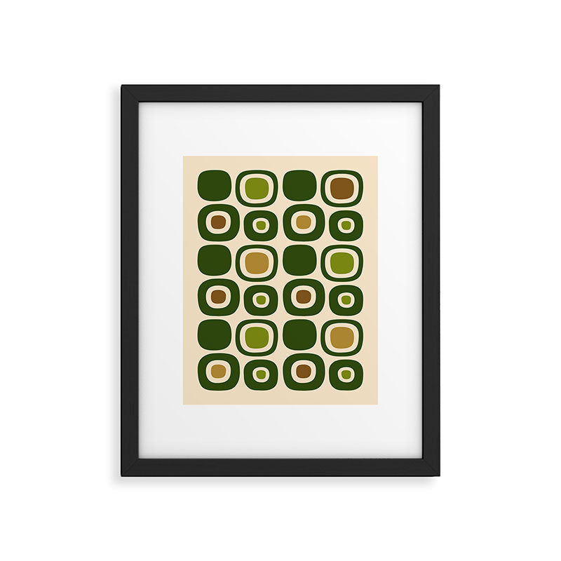 Mid Century Modern Modern Organic Shapes Pattern 321 Green Framed Art Print Gallery Image 6