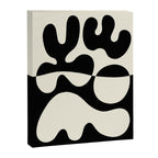 Mid Century Modern Organic Abstraction 235 Black and Ivory White Canvas Print Gallery Image 8