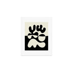 Mid Century Modern Organic Abstraction 235 Black and Ivory White Art Print Gallery Image 1