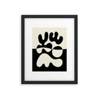 Mid Century Modern Organic Abstraction 235 Black and Ivory White Framed Art Print Gallery Image 6