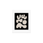 Mid Century Modern Organic Shapes 352 Black and Linen White Art Print Gallery Image 1