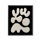 Mid Century Modern Organic Shapes 352 Black and Linen White Framed Canvas Print Gallery Image 8