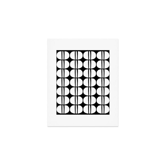 Mid Century Modern Scandinavian Geometric 132 Black and White Art Print Gallery Image 1