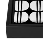 Mid Century Modern Scandinavian Geometric 132 Black and White Framed Canvas Print Gallery Image 3