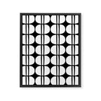 Mid Century Modern Scandinavian Geometric 132 Black and White Framed Canvas Print Gallery Image 8