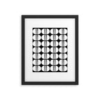 Mid Century Modern Scandinavian Geometric 132 Black and White Framed Art Print Gallery Image 6