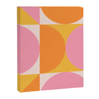 Mid Century Modern Scandinavian Geometric Abstract 354 Pink Yellow and Orange Canvas Print Gallery Image 6