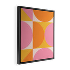 Mid Century Modern Scandinavian Geometric Abstract 354 Pink Yellow and Orange Framed Canvas Print Gallery Image 2