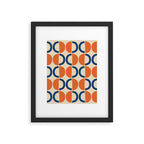 Mid Century Modern Scandinavian Pattern 534 Beige Blue and Orange Framed Art Print Gallery Image 6