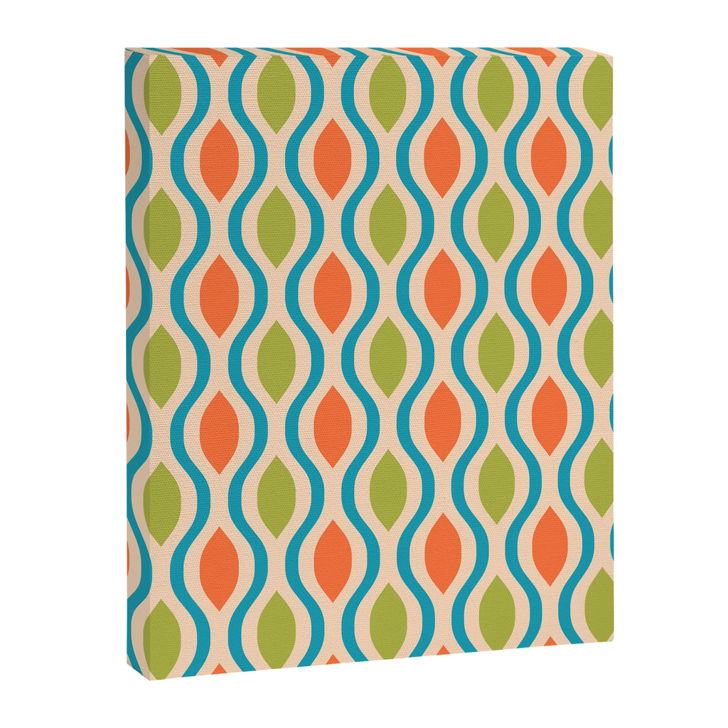 Mid Century Modern Style 336 Orange Turquoise and Olive Green Canvas Print Gallery Image 8