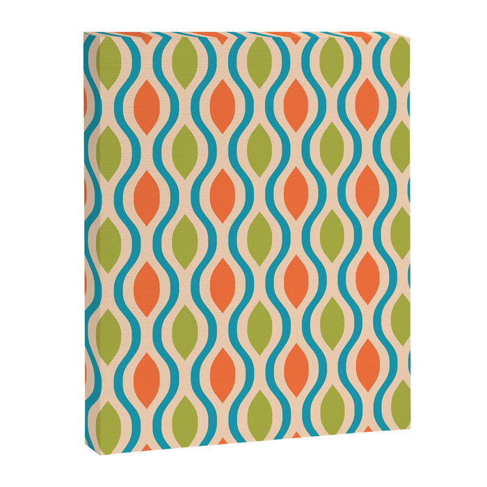 Mid Century Modern Style 336 Orange Turquoise and Olive Green Canvas Print Gallery Image 1