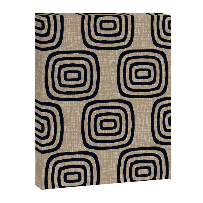 Mud Cloth Concentric Pattern 771 Black and Beige Canvas Print Gallery Image 1