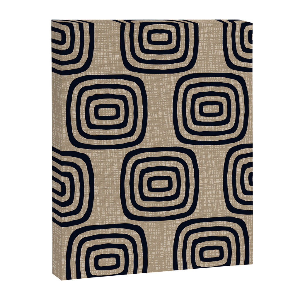Mud Cloth Concentric Pattern 771 Black and Beige Canvas Print Gallery Image 8