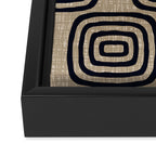 Mud Cloth Concentric Pattern 771 Black and Beige Framed Canvas Print Gallery Image 3