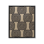 Mud Cloth Concentric Pattern 771 Black and Beige Framed Canvas Print Gallery Image 8