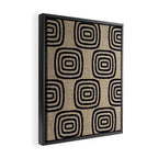 Mud Cloth Concentric Pattern 771 Black and Beige Framed Canvas Print Gallery Image 2
