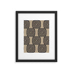 Mud Cloth Concentric Pattern 771 Black and Beige Framed Art Print Gallery Image 6