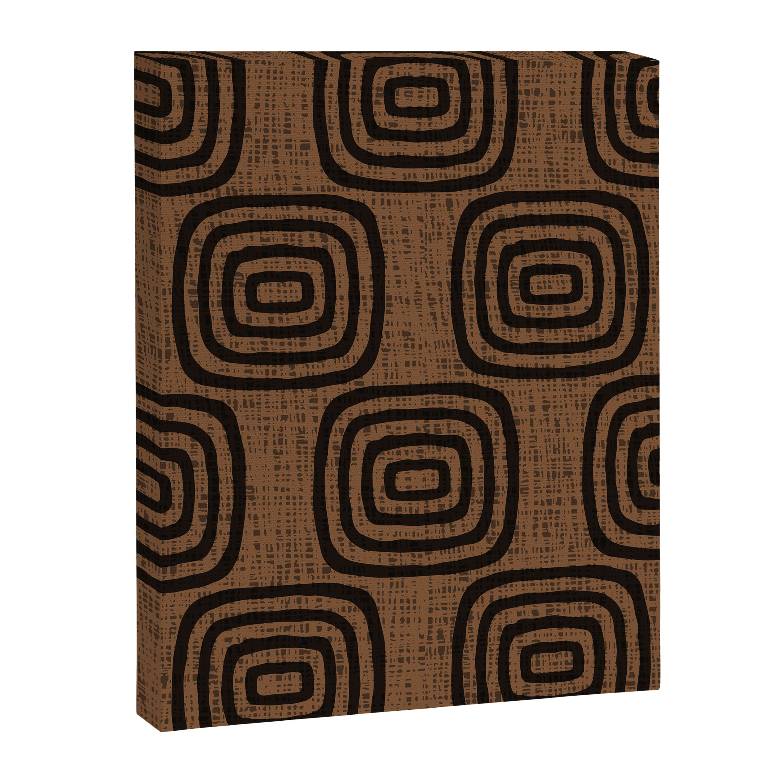 Mud Cloth Concentric Pattern 772 Black and Brown Canvas Print Gallery Image 8