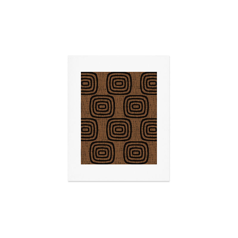 Mud Cloth Concentric Pattern 772 Black and Brown Art Print Gallery Image 1