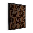 Mud Cloth Concentric Pattern 772 Black and Brown Framed Canvas Print Gallery Image 2