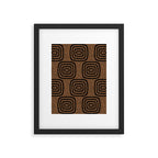 Mud Cloth Concentric Pattern 772 Black and Brown Framed Art Print Gallery Image 4