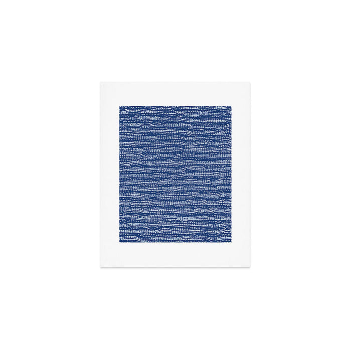 Mud Cloth Stitch Stripes Boho Indigo Blue Art Print Gallery Image 1