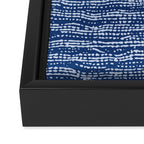 Mud Cloth Stitch Stripes Boho Indigo Blue Framed Canvas Print Gallery Image 3