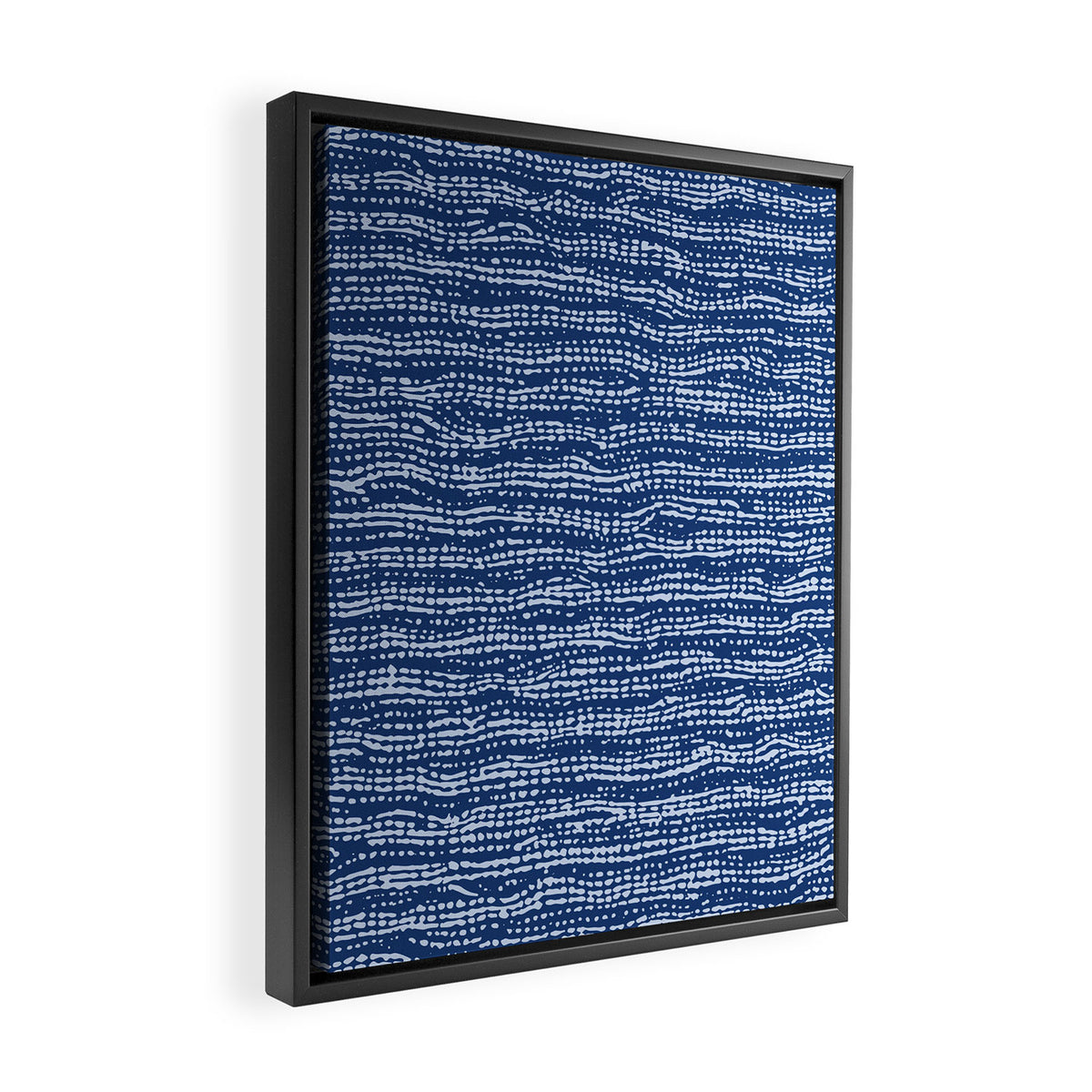 Mud Cloth Stitch Stripes Boho Indigo Blue Framed Canvas Print Gallery Image 2
