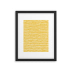 Mud Cloth Stitch Stripes Boho Yellow and White Framed Art Print Gallery Image 6