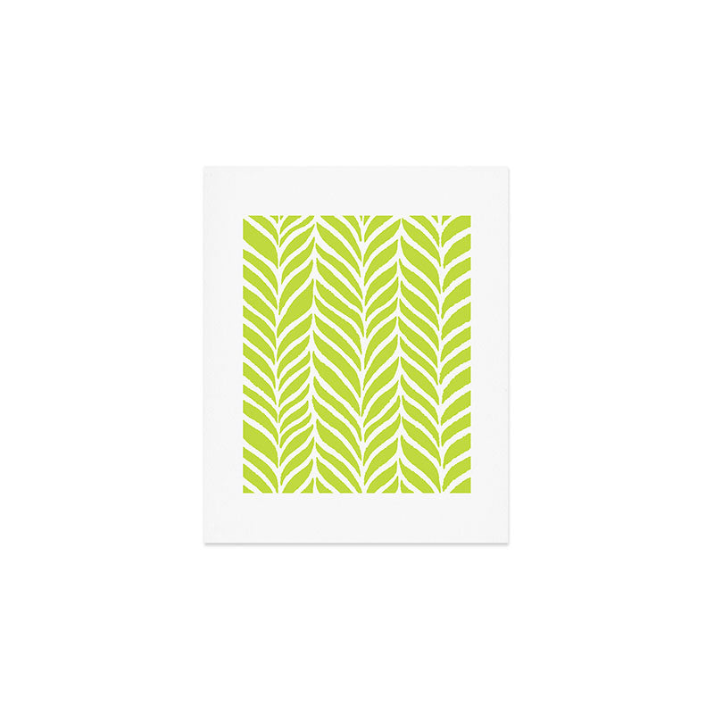 Palm Leaves Pattern Chartreuse Green Art Print Gallery Image 1