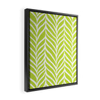 Palm Leaves Pattern Chartreuse Green Framed Canvas Print Gallery Image 2