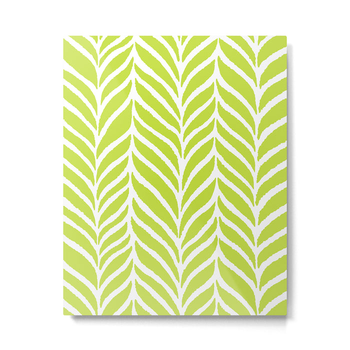 Palm Leaves Pattern Chartreuse Green Metal Print Gallery Image 1