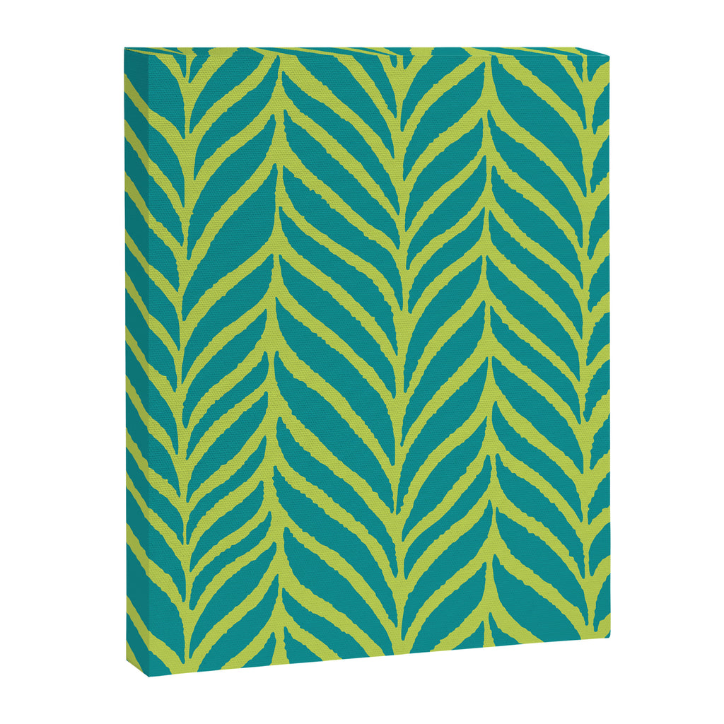 Palm Leaves Pattern Turquoise and Green Canvas Print Gallery Image 8