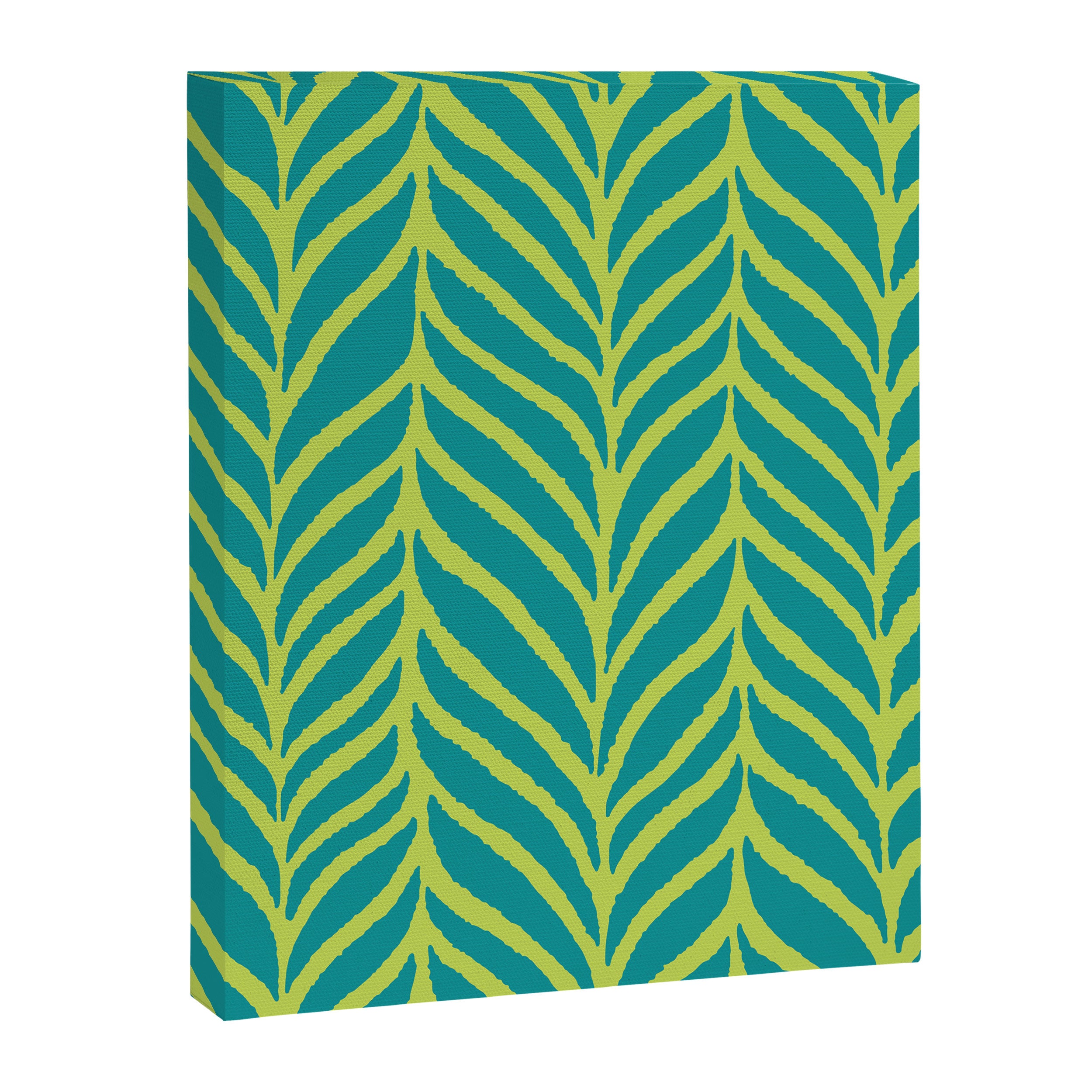 Palm Leaves Pattern Turquoise and Green Canvas Print Gallery Image 8