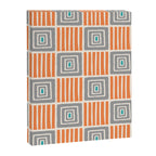 Retro Mid Century Modern Check Pattern 732 Turquoise Orange and Gray Canvas Print Gallery Image 8