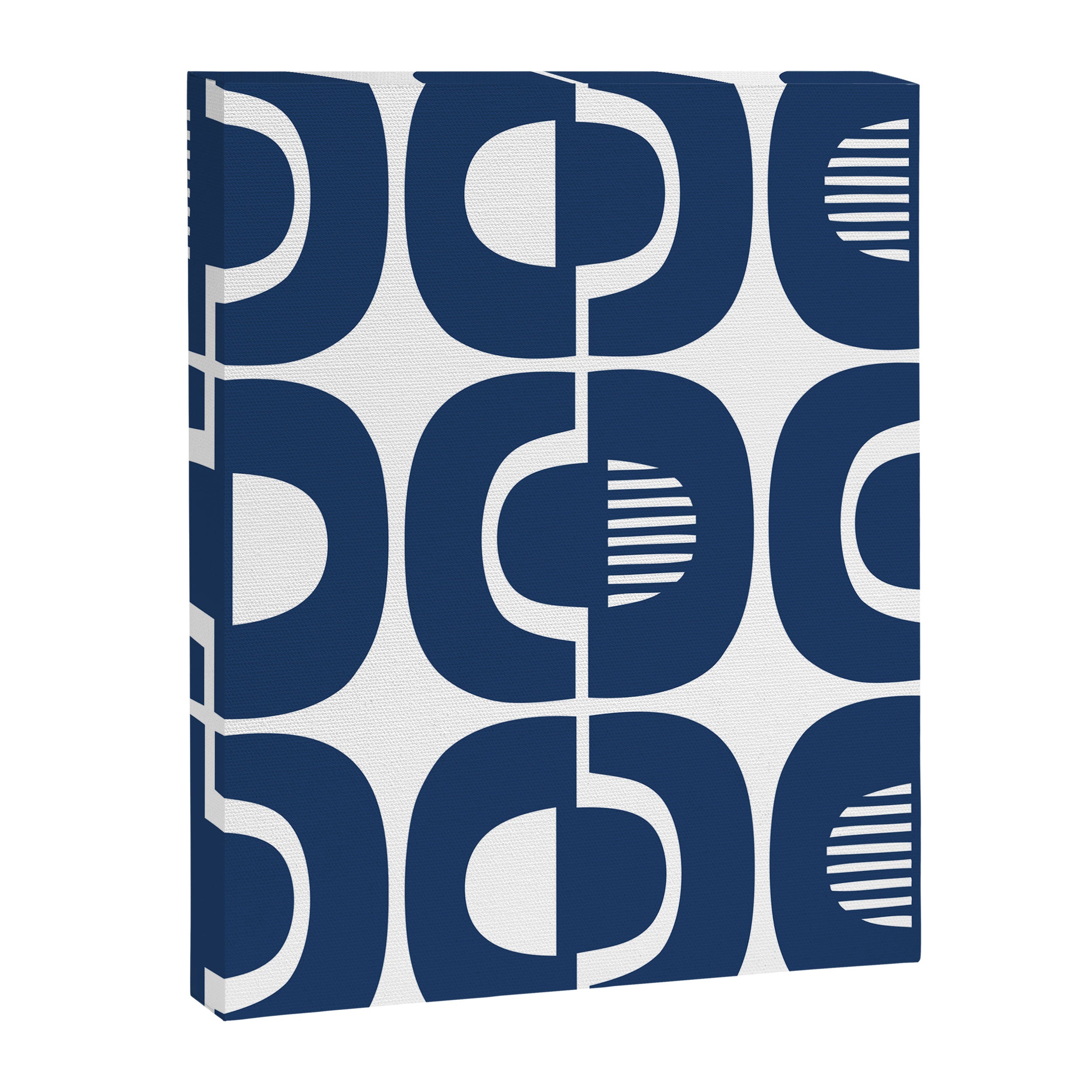 Retro Mid Century Modern Pattern 922 Navy Blue Canvas Print Gallery Image 8