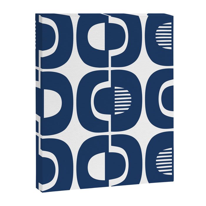 Retro Mid Century Modern Pattern 922 Navy Blue Canvas Print Gallery Image 1