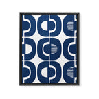 Retro Mid Century Modern Pattern 922 Navy Blue Framed Canvas Print Gallery Image 8