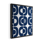 Retro Mid Century Modern Pattern 922 Navy Blue Framed Canvas Print Gallery Image 2