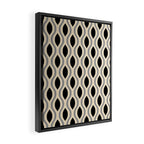 Retro Ogee Pattern 446 Black Beige and Gray Framed Canvas Print Gallery Image 2