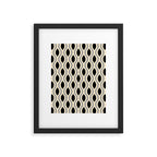 Retro Ogee Pattern 446 Black Beige and Gray Framed Art Print Gallery Image 6
