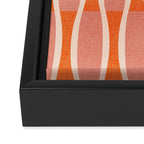 Retro Tiki Pin Stripes 327 Populuxe Orange Pink and Beige Framed Canvas Print Gallery Image 3